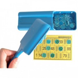 Kit loto magnetique bleu 3 en 1 : Trousse Bingo + Baton ramasse